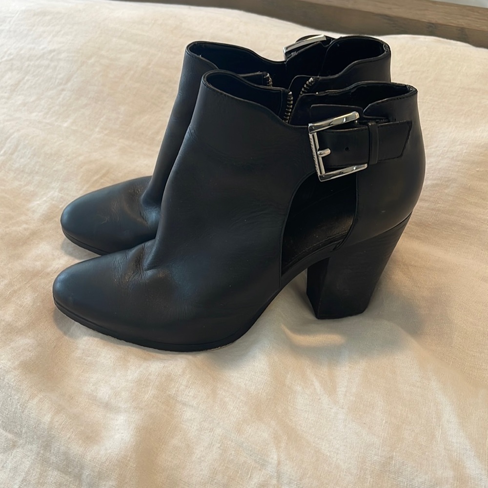 Michael Kors leather black booties